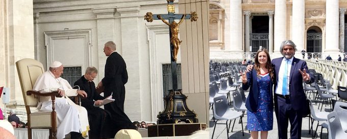 Walter Correa junto al Papa en el Vaticano