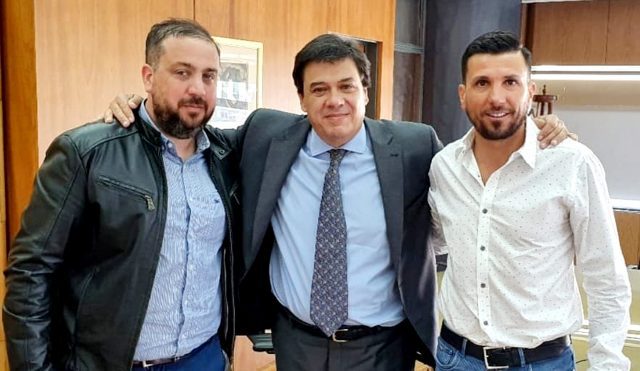 Brey con los ministros Moroni y Meoni