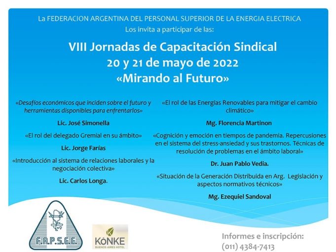 FAPSEE realiza sus VIII Jornadas de Capacitación Sindical «MIRANDO AL FUTURO» el 20 y 21/5