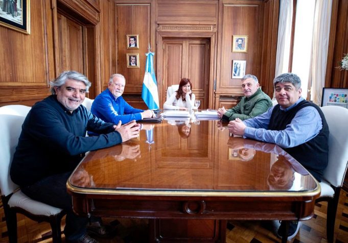 Pablo MOYANO, Walter CORREA, Paco MANRIQUE y PLAINI se reunieron con la VICEPRESIDENTA