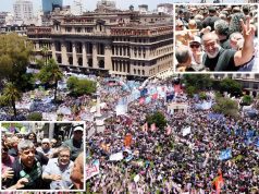 Marcha masiva de gremios de CGTRA y movimientos sociales a Tribunales por la nulidad del DNU 70/23
