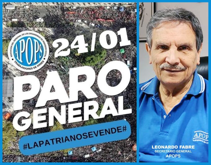 ANSES: APOPS en la calle «en resistencia al DNU / Ley Ómnibus» en rechazo a la enajenación del FGS
