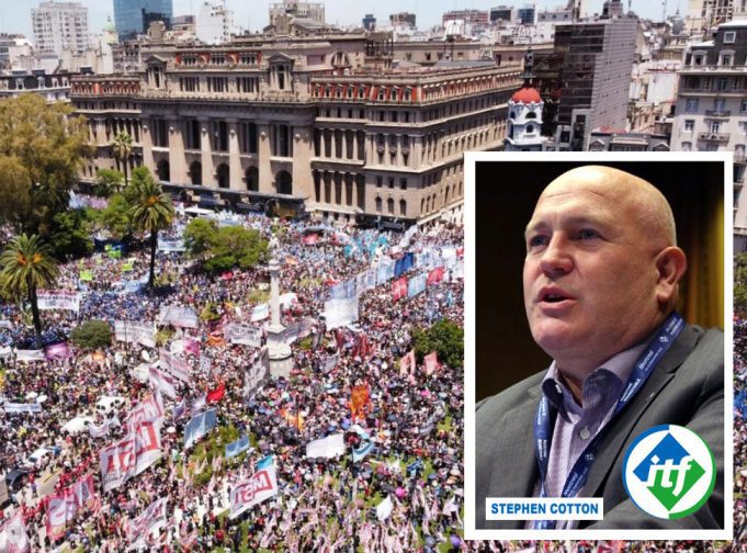 «NO ESTÁN SOLOS» dijo la INTERNACIONAL ITF a Trabajadores argentinos ante el ataque a sus Derechos