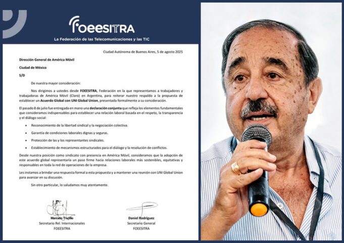 FOEESITRA y sindicatos del mundo instan a AMÉRICA Móvil a acordar con UNI relaciones más sostenibles